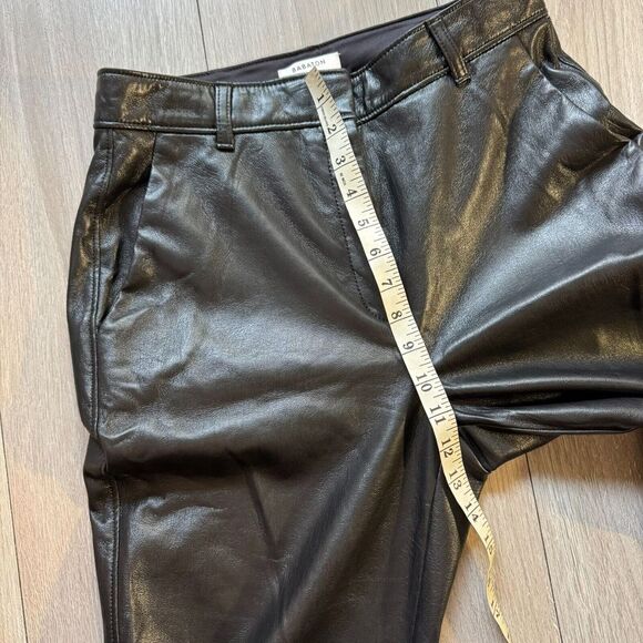 Aritzia Babaton Command Cropped Mid-rise Vegan Leather Black Trousers Size 8 - Picture 5 of 12